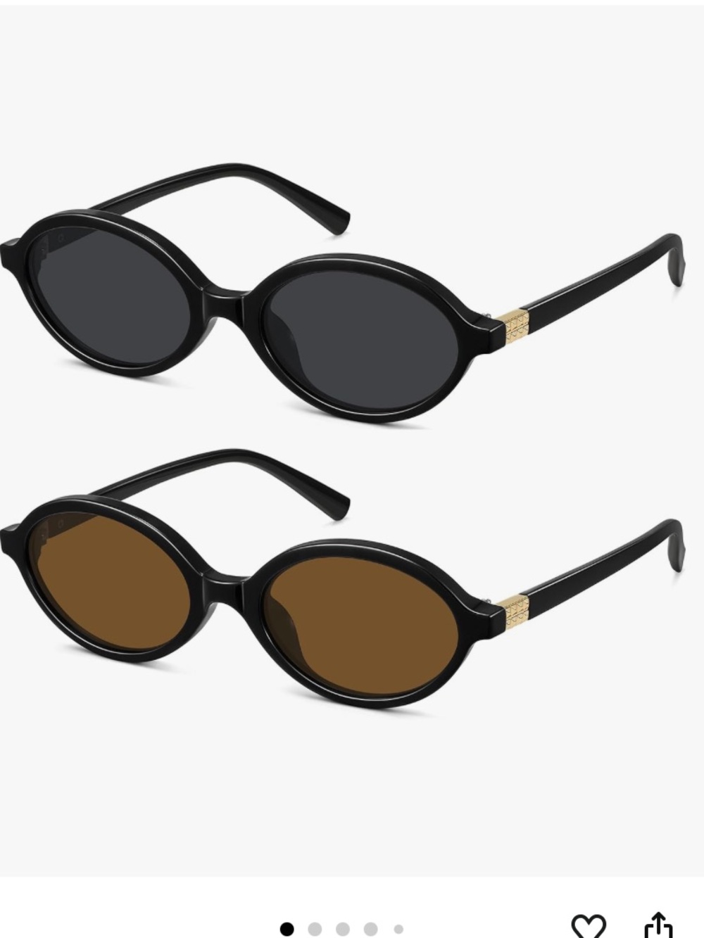 2 Pack: Black Frame Grey Lens+black Frame Brown Lens